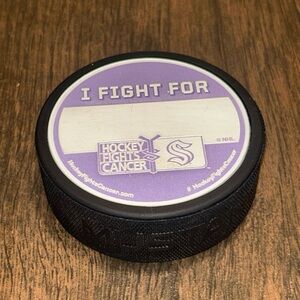 Seattle Kraken Hockey Fights Cancer LOGO Puck BALL ARENA EXCLUSIVE NHL